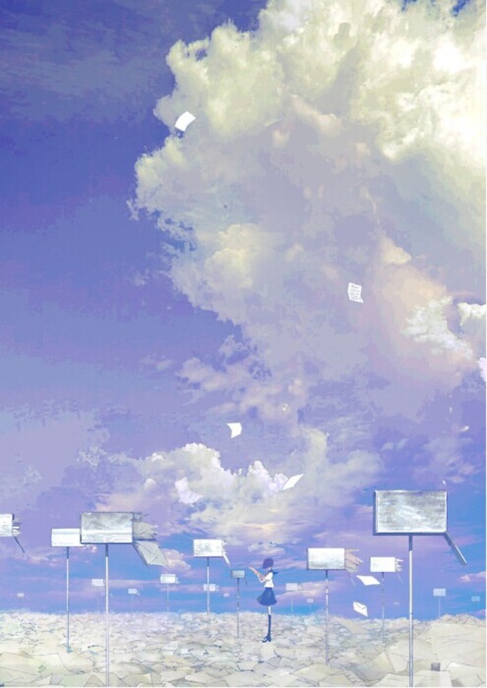 最近火了"优雅"系插画壁纸:蓝天白云,点点朵朵都是爱