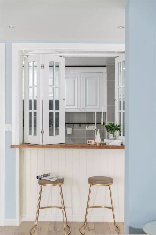 100平三居室超喜欢厨房窗户吧台设计太个性实用