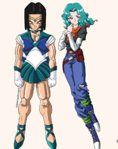美少女战士vs七龙珠,悟空成"女装大佬",水冰月长腿超模!