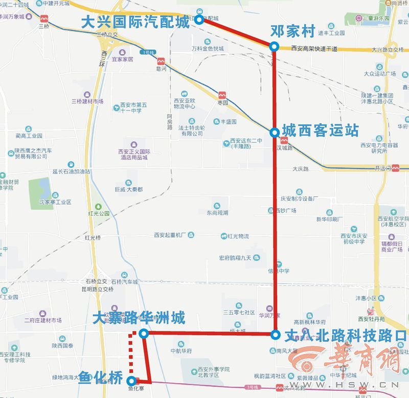 市民注意!西安186路,405路公交线路明日起调整