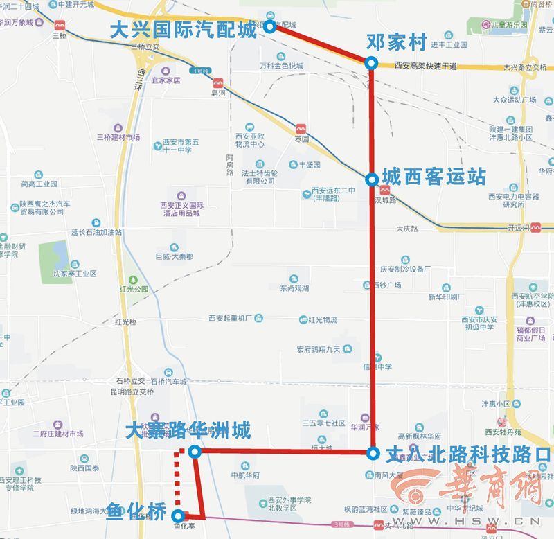 市民注意!西安186路,405路公交线路明日起调整