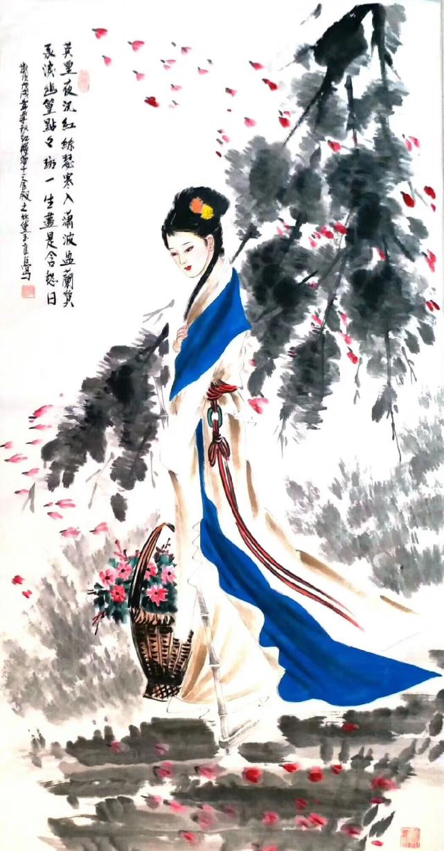 画家莫良友老师国画工笔人物画《红楼梦十二金钗》