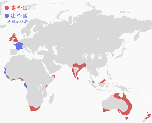 19世纪初,英法帝国的势力还集中在一些沿海地区,但是竞争正在加剧