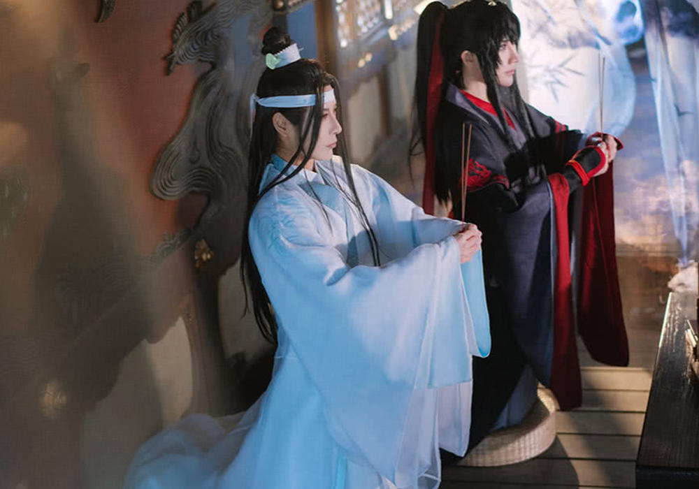 《魔道祖师》良心的忘羡cos,三个名场面很熟悉,看到拜堂泪目