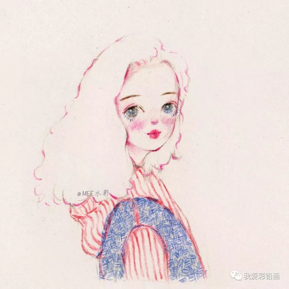 满满少女心 彩铅手绘小头像,你喜欢吗?