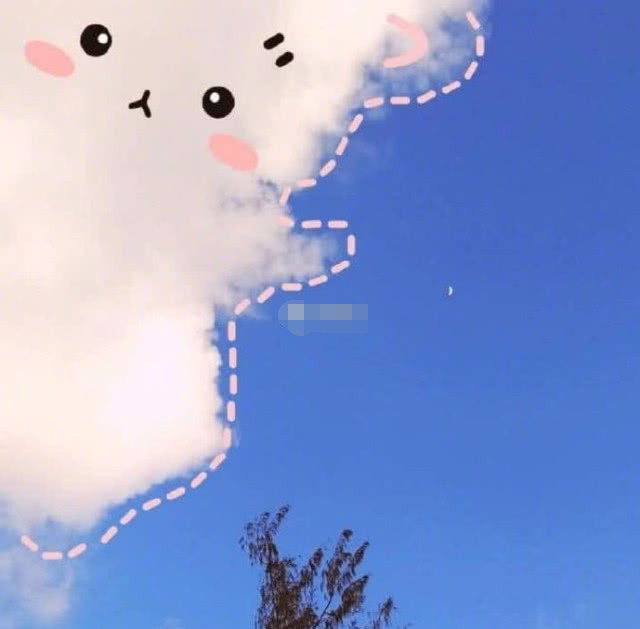 一朵小云变成了飞天小猪猪,什么样可爱的女孩子才会这样观察生活啊!