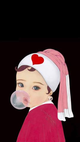 无水印壁纸:名画遇上萌宝系列!00后:图二是蒙娜丽莎吗?