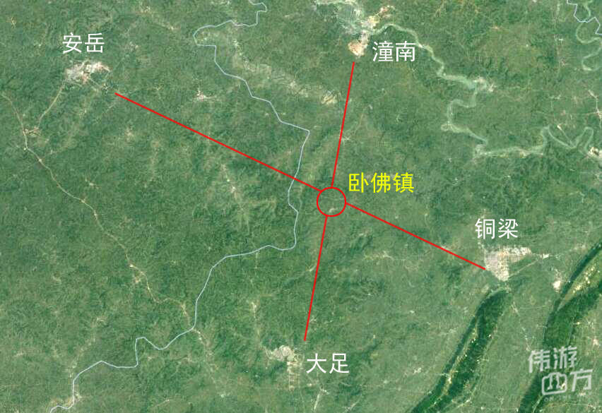 重庆潼南区南部一个小镇,和铜梁,安岳接壤,拥有全国最大卧佛