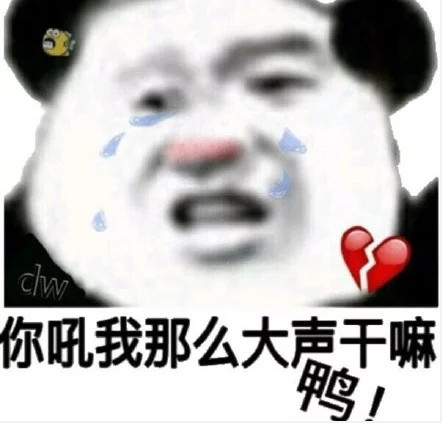 熊猫头怼人专用表情包:你吼那么大声干嘛鸭!