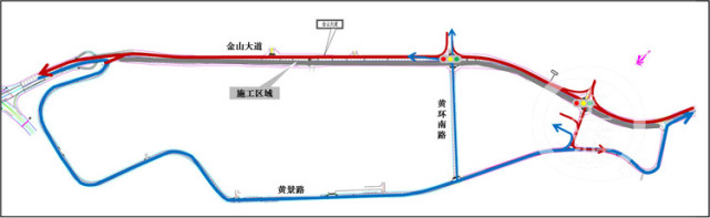 5日起金山大道施工部分道路改道 三路公交车站有调整