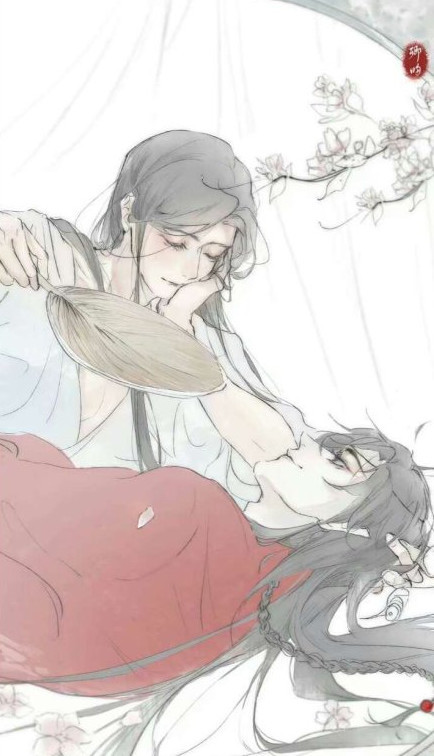 花城谢怜古风壁纸:天高三千丈,地厚五百许,不及你我白头一世情