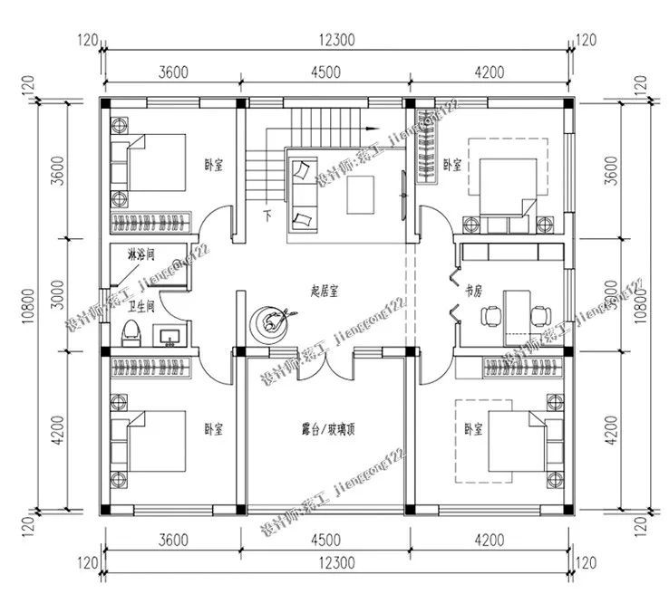 16米x14米建房图纸,14x12米农村建房图纸 11款二层农村自建房施工图,8套带堂屋