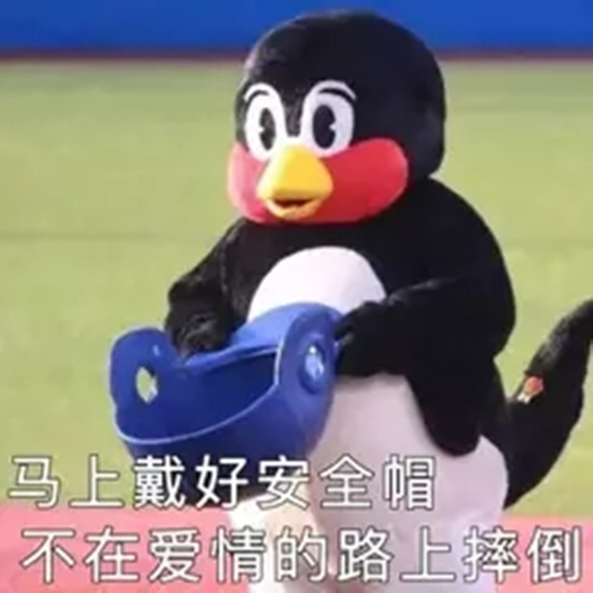 超萌搞笑表情包:"马上戴好安全帽,不在爱情的路上摔倒