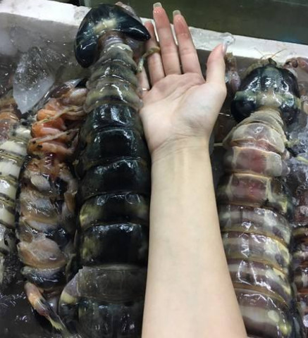 小伙去泰国吃皮皮虾,一只10元,比手臂粗,掰开后:便宜