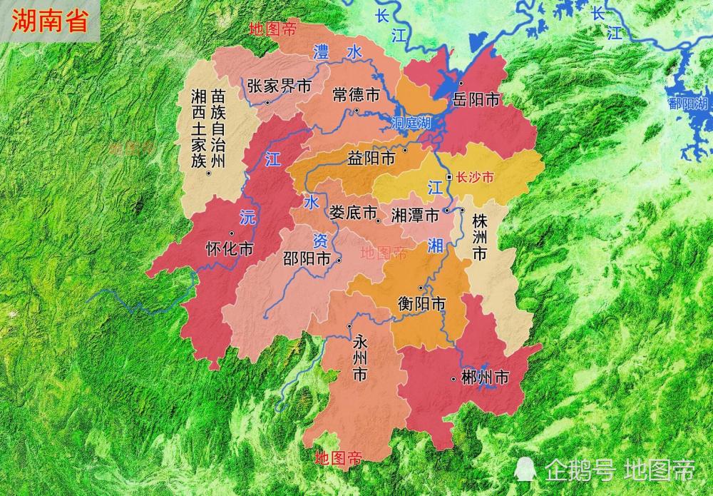 湖南常德 郴州 衡阳 怀化地形图图片