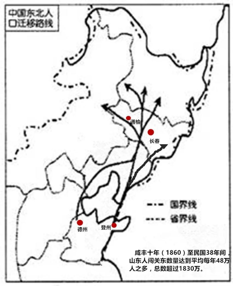 图片说明 : 闯关东路线