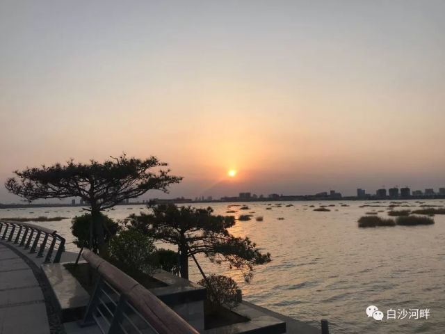 国家海洋公园白沙湾俏丽海景,沙滩,海鸥,夕阳,渔船,滨海木栈道
