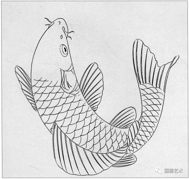 白描《鲤鱼百态》选页欣赏