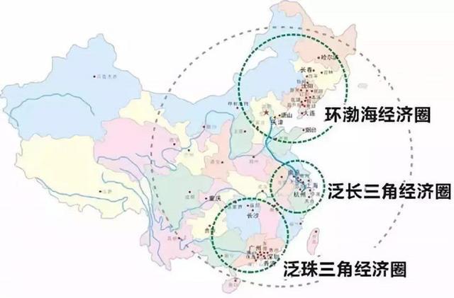 2019年三大经济圈的经济总量从大到小依次为