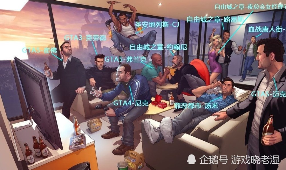 gta:历代侠盗主角帅气合影,这屋子人掀翻一个国家没问题吧?