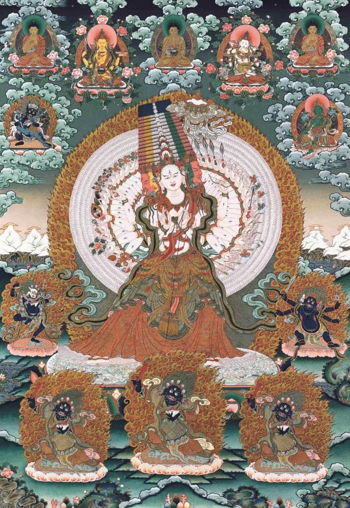 大白伞盖佛母(彩唐) 84cm x122cm 2007年
