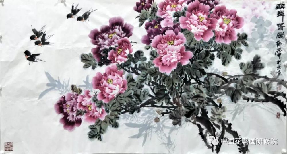 徐湛教授牡丹作品欣赏 中国花鸟画研修院微信公众平 