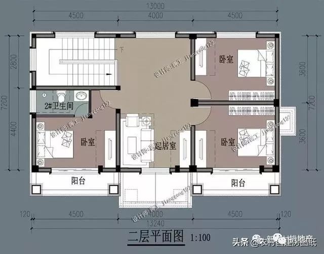 3款进深8米的二层农村小别墅,100平20-25万,建第一款