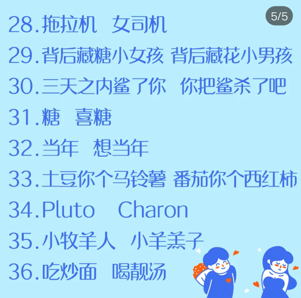 比不上现在流行的"超可爱"情侣名,甜skr