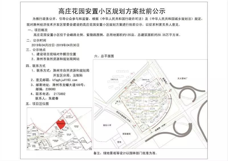 公示中!滁州将新建两处小区,具体位置在这里