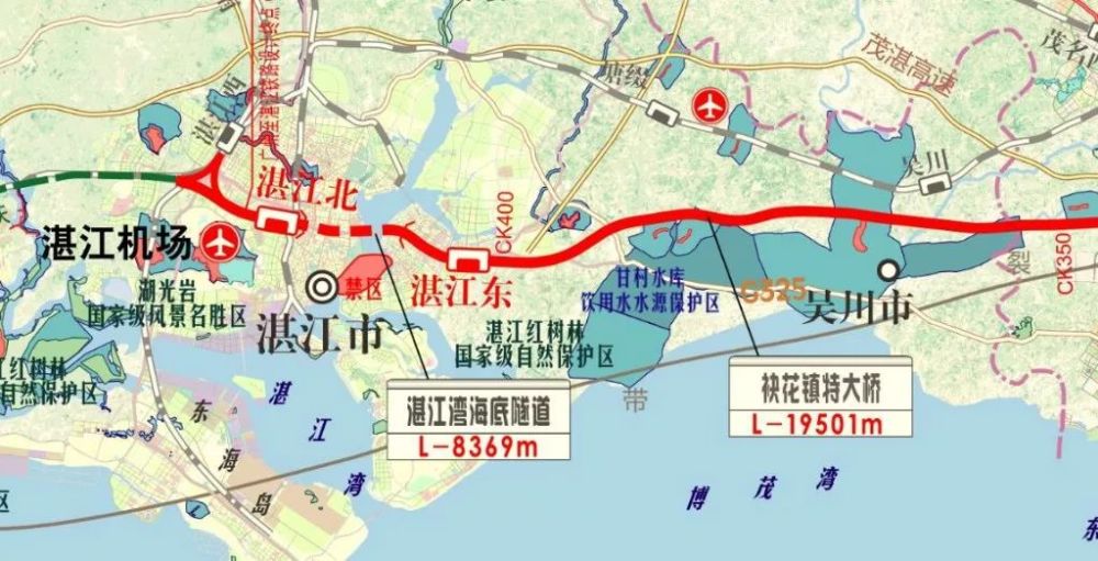 广湛高铁最新消息:将建8.3公里海底隧道,东站设在坡头,北站设在霞山.