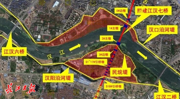 工程按照城市次干路双向6 车道标准建设,主桥预留远期拓宽至双向8车道