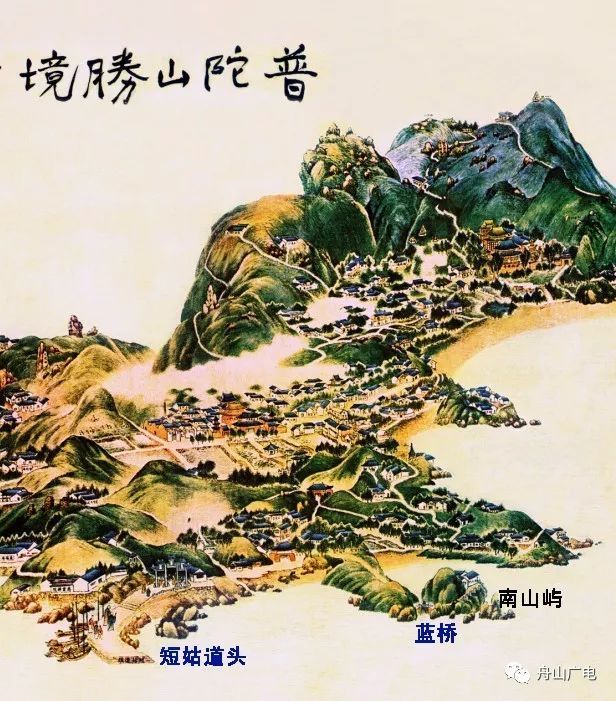 普陀山地图中的蓝桥