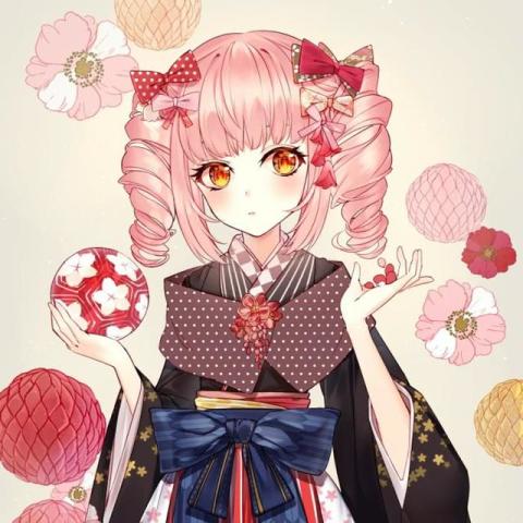 半夏·动漫·女生头像:花开在半夏,花瓣雨落下,是我们