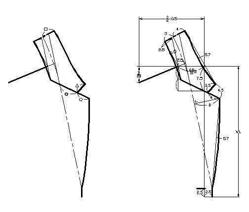 服装制版教程之西装八字领的制图