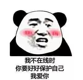 我不在线时,你要好好保护自己,我爱你!(熊猫头表情包)