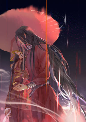 《天官赐福》动漫高清壁纸,那一天,伞下的你红衣似火
