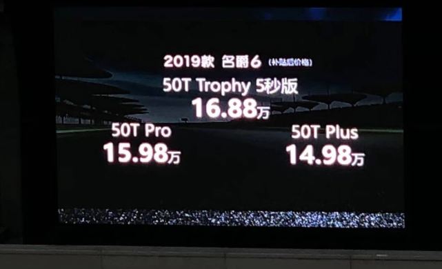 售9.28-16.88万元 2019款名爵6车系上市