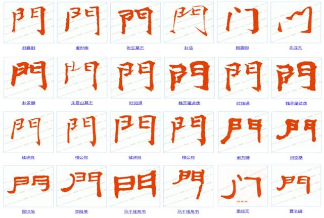 門,甲骨文是象形字,字形像在房