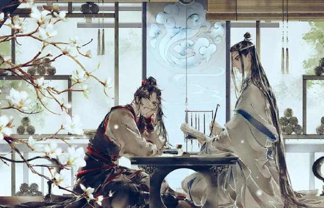 《魔道祖师》高清壁纸,水墨版的魏无羡跟蓝忘机,道友