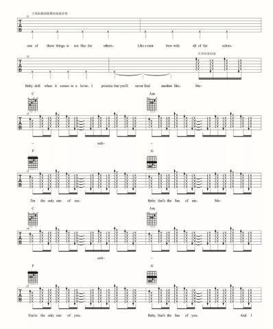 吉他单曲谱_吉他入门曲谱(4)