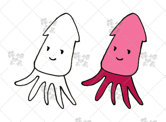学画可爱的海洋生物简笔画,画在手抄报或是手