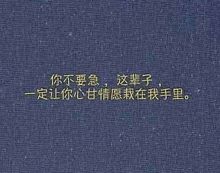 最近火了"心甘情愿"壁纸:不要急,这辈子一定让你栽在