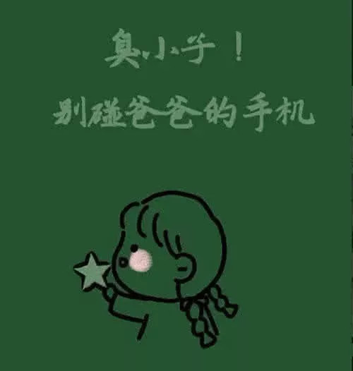 这张图的最上方有两行字,"臭小子!别动爸爸的手机",既沙雕又可爱.