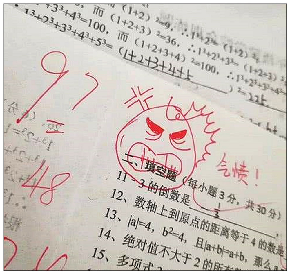 史上最可爱的数学老师,表情包式修改试卷,网友:秀儿是