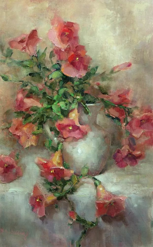 鲜花与自然之美,美国女画家芭芭拉的油画