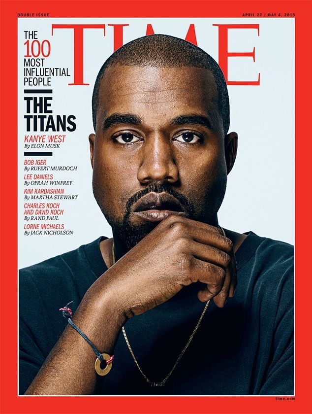 2015年 kanye west登上《时代周刊》"年度100"特刊封面,全球影响力最