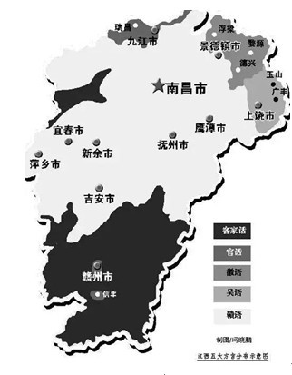 江西主要方言分布地图