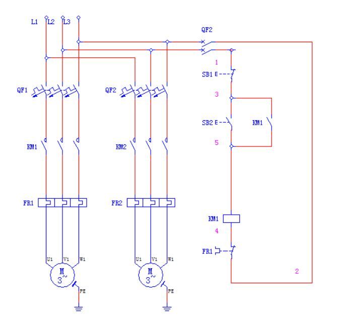 【案例解析】两台电机连锁控制的电气原理图