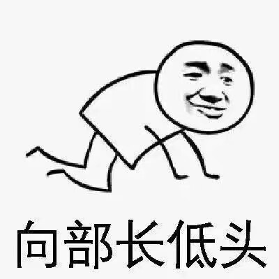 搞笑的表情包:像部长低头