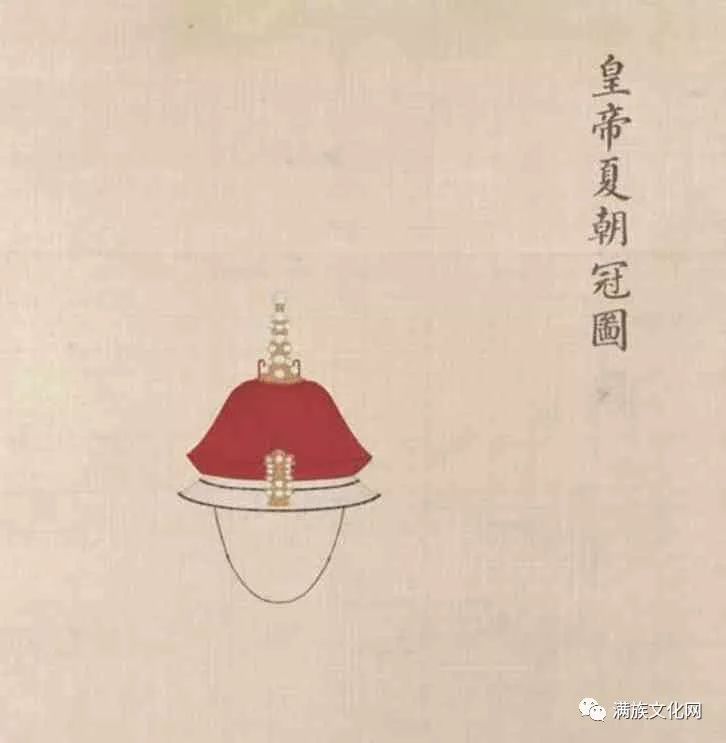 清人绘 皇朝礼器图式册之"皇帝夏朝冠图"